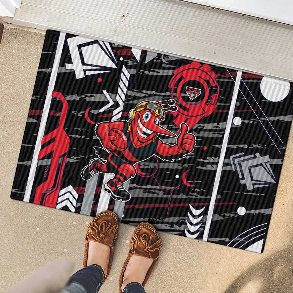 Essendon Football Club Rubber Doormat Mascot Cartoon Football Illustration Style