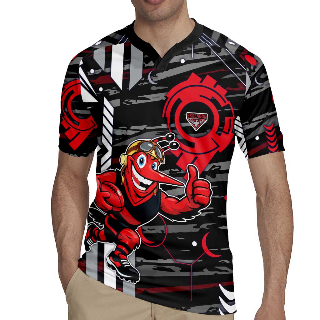 Essendon Football Club Rugby Jersey Mascot Cartoon Football Illustration Style