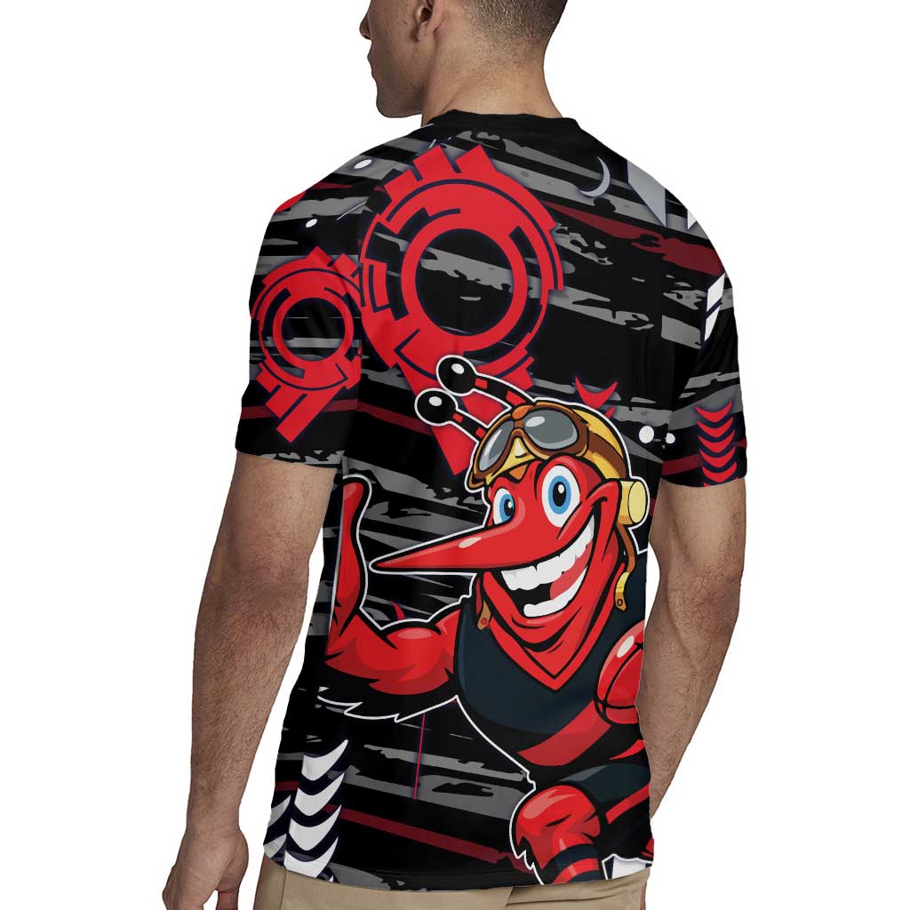 Essendon Football Club Rugby Jersey Mascot Cartoon Football Illustration Style