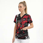 Essendon Football Club Scrub Top Mascot Cartoon Football Illustration Style