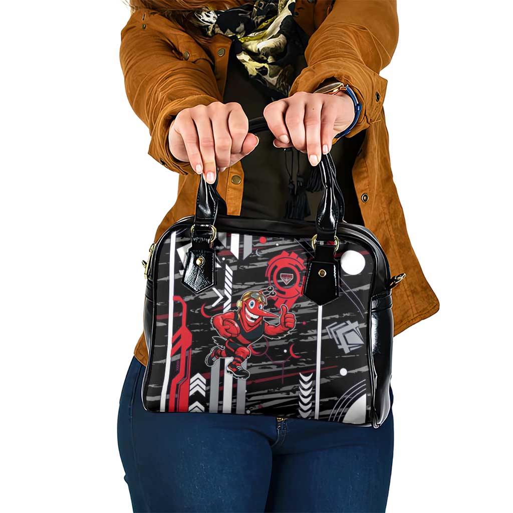 Essendon Football Club Shoulder Handbag Mascot Cartoon Football Illustration Style