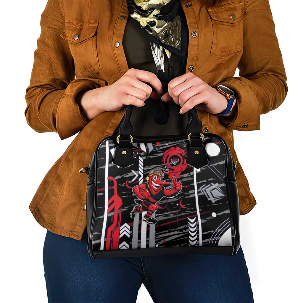 Essendon Football Club Shoulder Handbag Mascot Cartoon Football Illustration Style