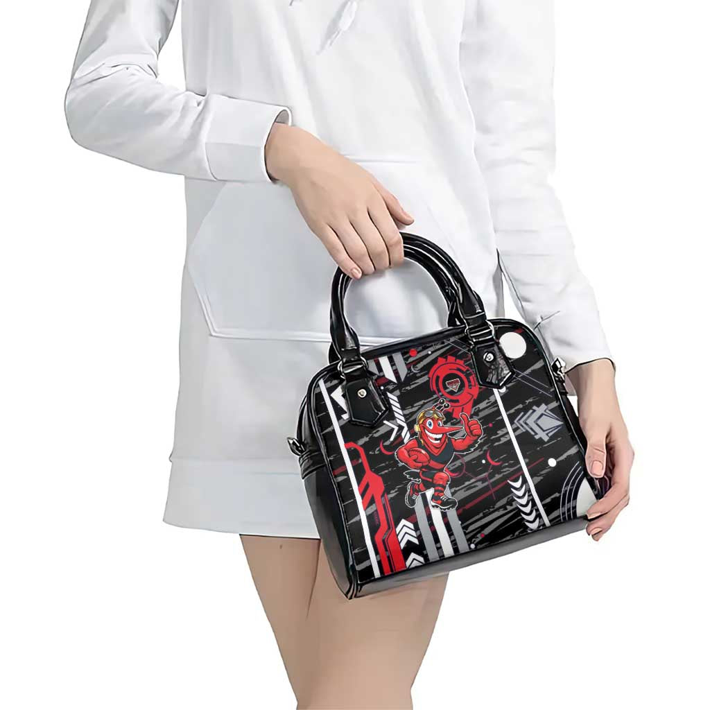 Essendon Football Club Shoulder Handbag Mascot Cartoon Football Illustration Style