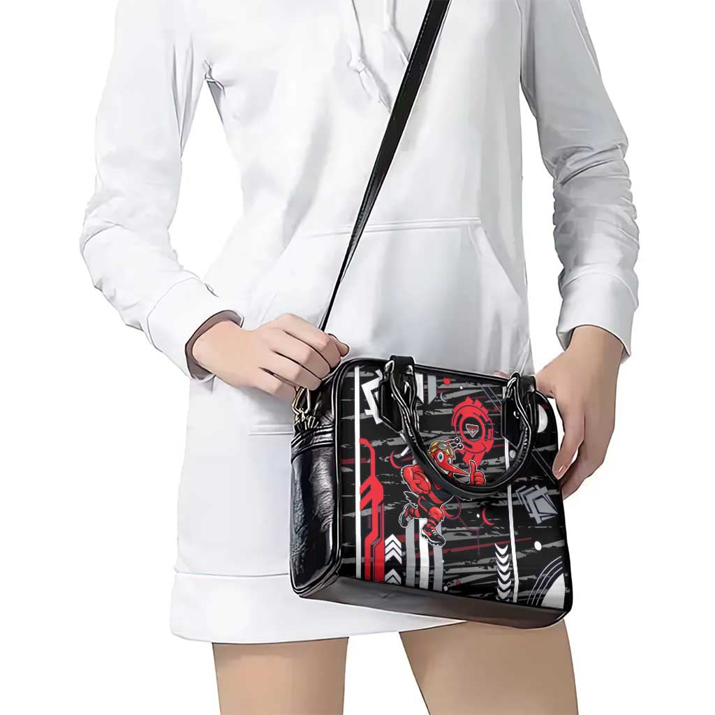 Essendon Football Club Shoulder Handbag Mascot Cartoon Football Illustration Style