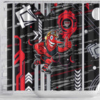 Essendon Football Club Shower Curtain Mascot Cartoon Football Illustration Style