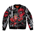 Essendon Football Club Sleeve Zip Bomber Jacket Mascot Cartoon Football Illustration Style