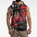 Essendon Football Club Sleeveless Hoodie Mascot Cartoon Football Illustration Style