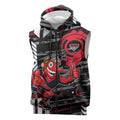 Essendon Football Club Sleeveless Zip Hoodie Mascot Cartoon Football Illustration Style