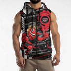 Essendon Football Club Sleeveless Zip Hoodie Mascot Cartoon Football Illustration Style