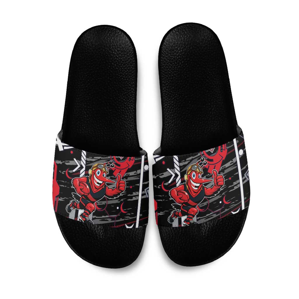 Essendon Football Club Slide Sandals Mascot Cartoon Football Illustration Style