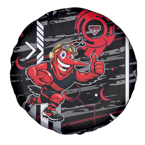 Essendon Football Club Spare Tire Cover Mascot Cartoon Football Illustration Style
