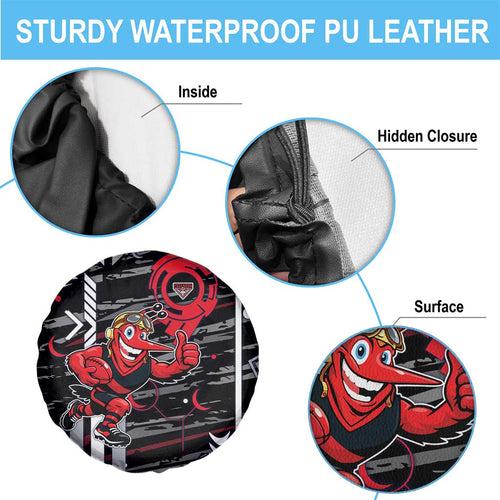 Essendon Football Club Spare Tire Cover Mascot Cartoon Football Illustration Style