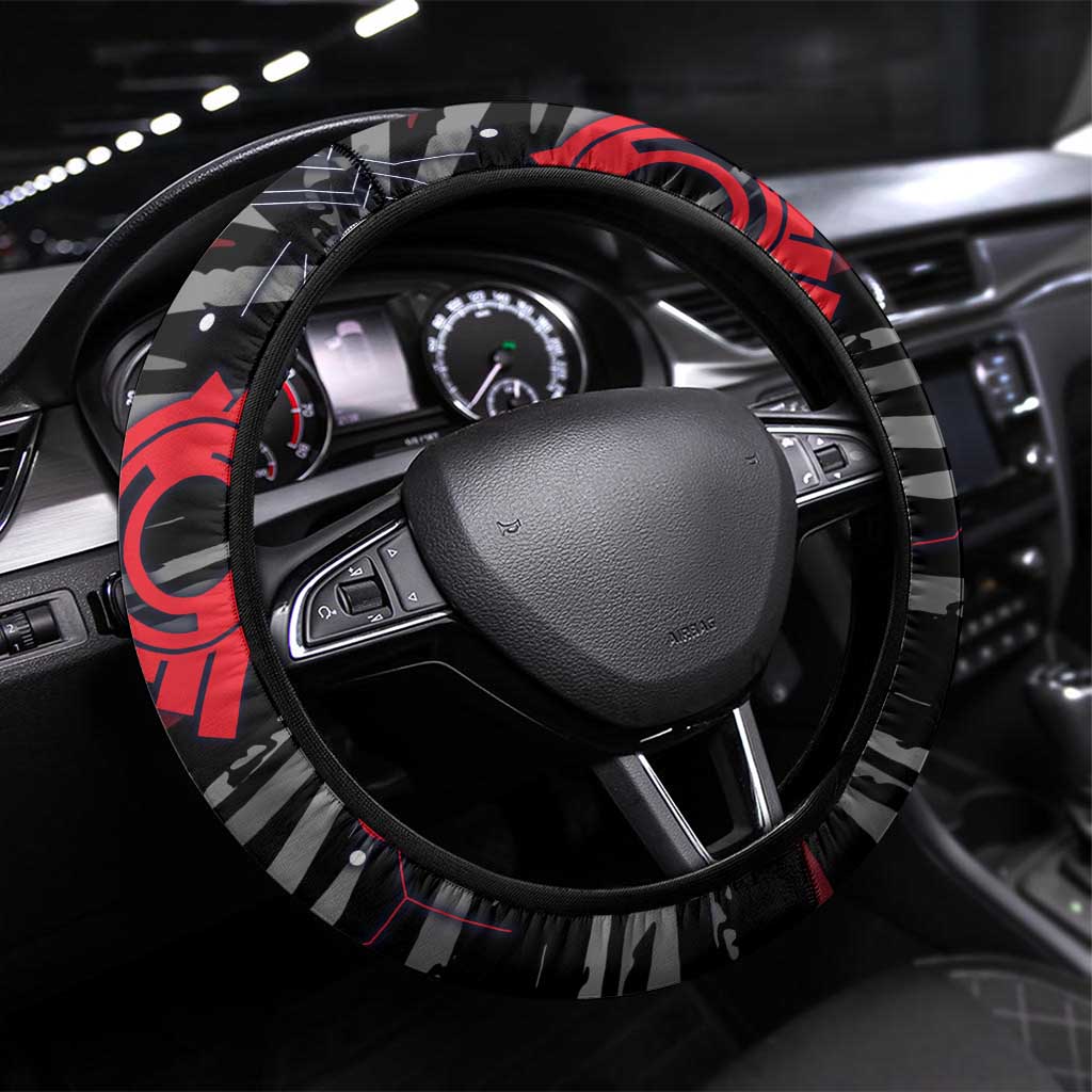 Essendon Football Club Steering Wheel Cover Mascot Cartoon Football Illustration Style