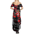 Essendon Football Club Summer Maxi Dress Mascot Cartoon Football Illustration Style