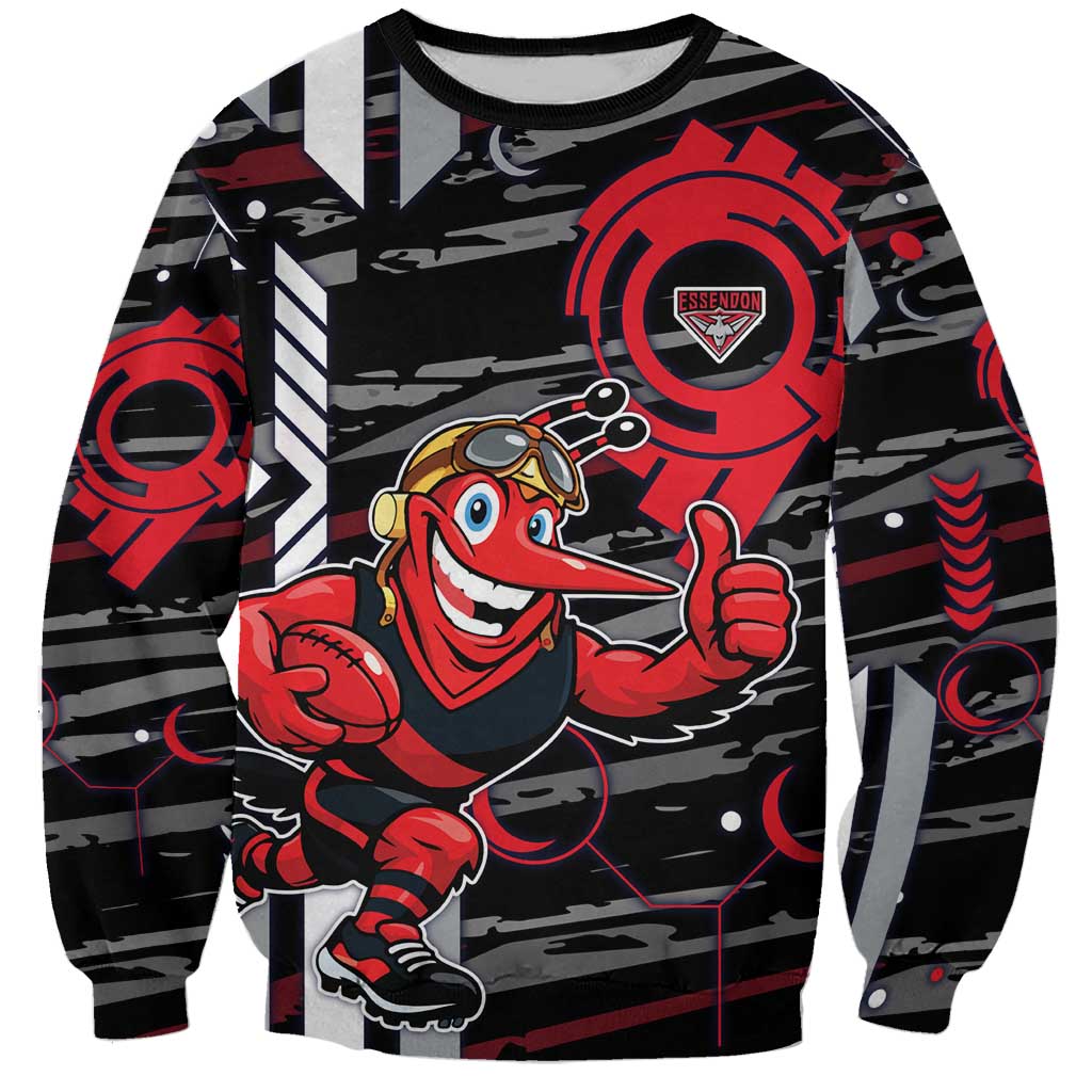 Essendon Football Club Sweatshirt Mascot Cartoon Football Illustration Style