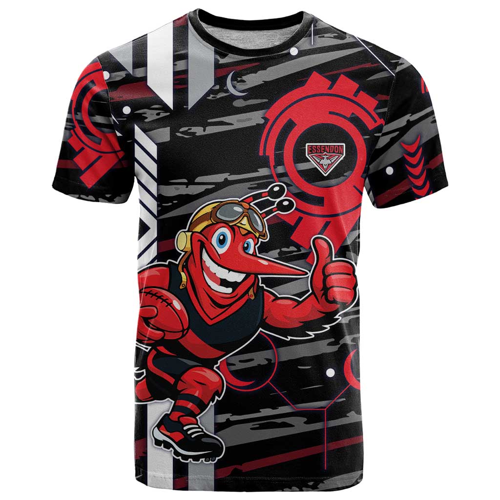 Essendon Football Club T Shirt Mascot Cartoon Football Illustration Style
