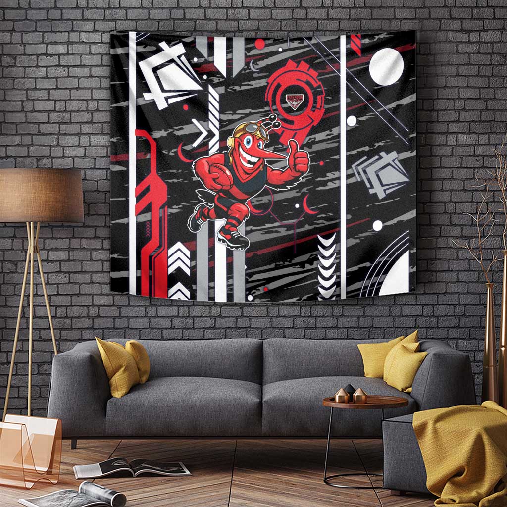 Essendon Football Club Tapestry Mascot Cartoon Football Illustration Style