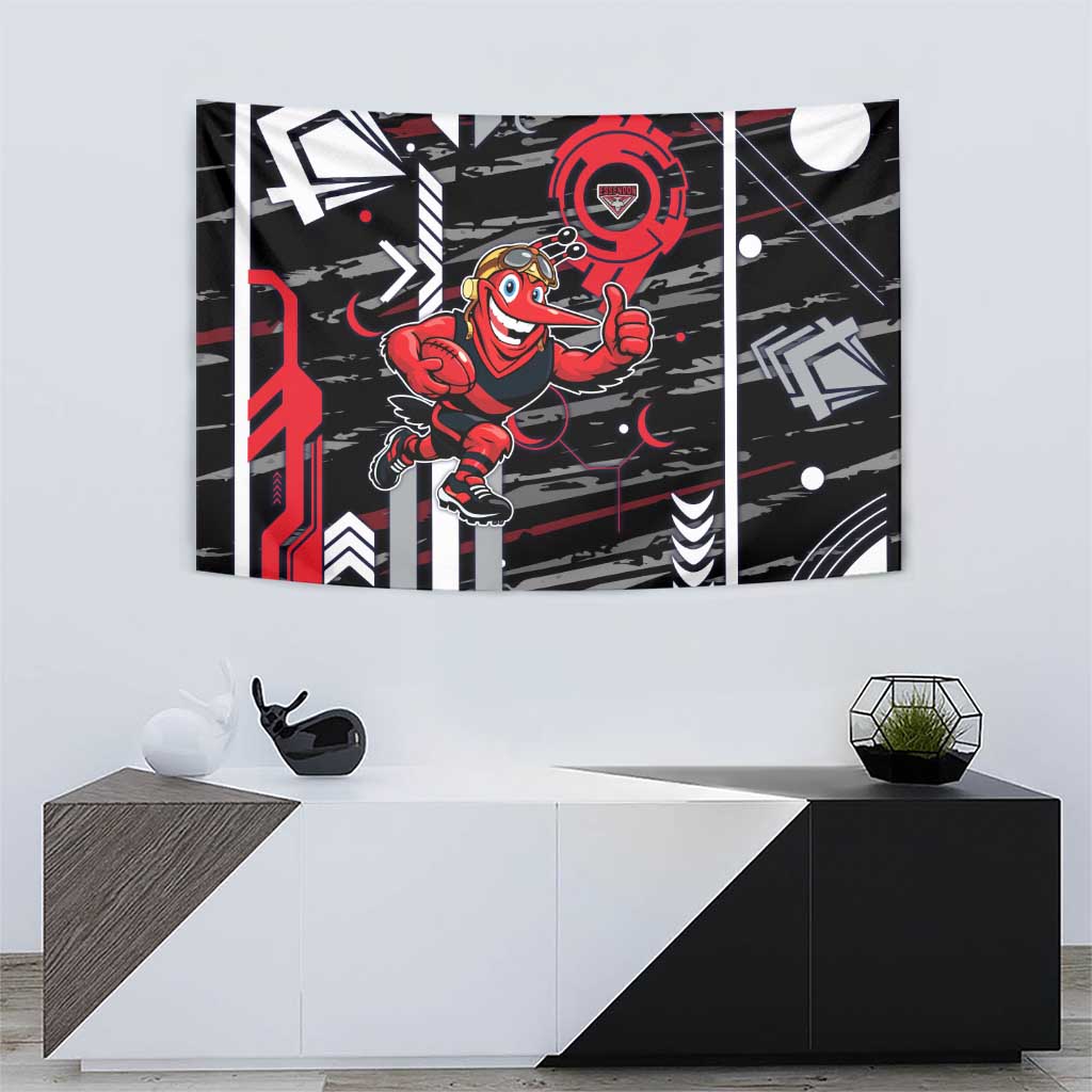Essendon Football Club Tapestry Mascot Cartoon Football Illustration Style