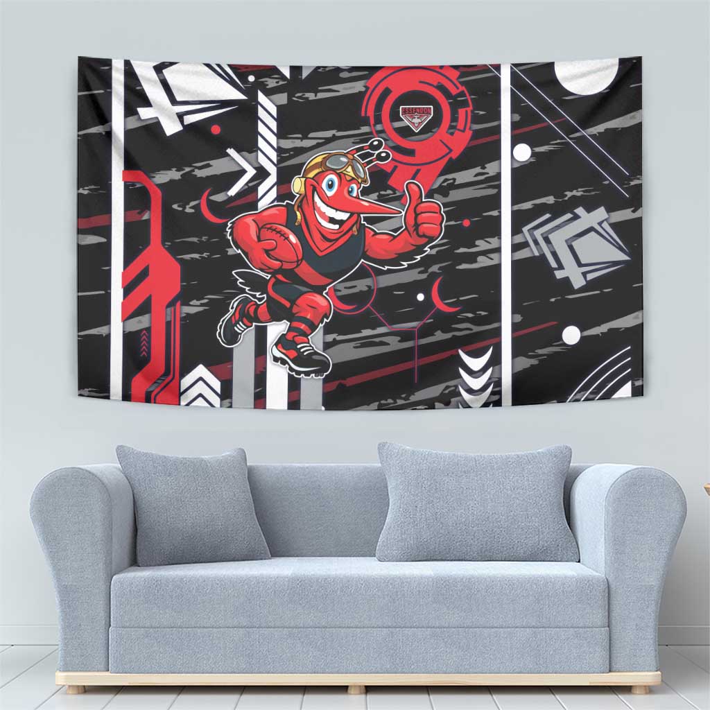 Essendon Football Club Tapestry Mascot Cartoon Football Illustration Style
