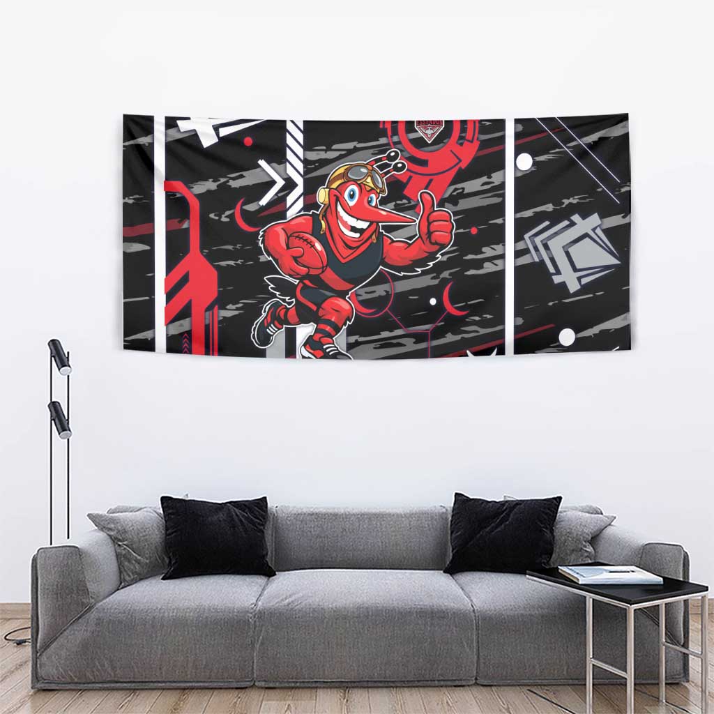 Essendon Football Club Tapestry Mascot Cartoon Football Illustration Style