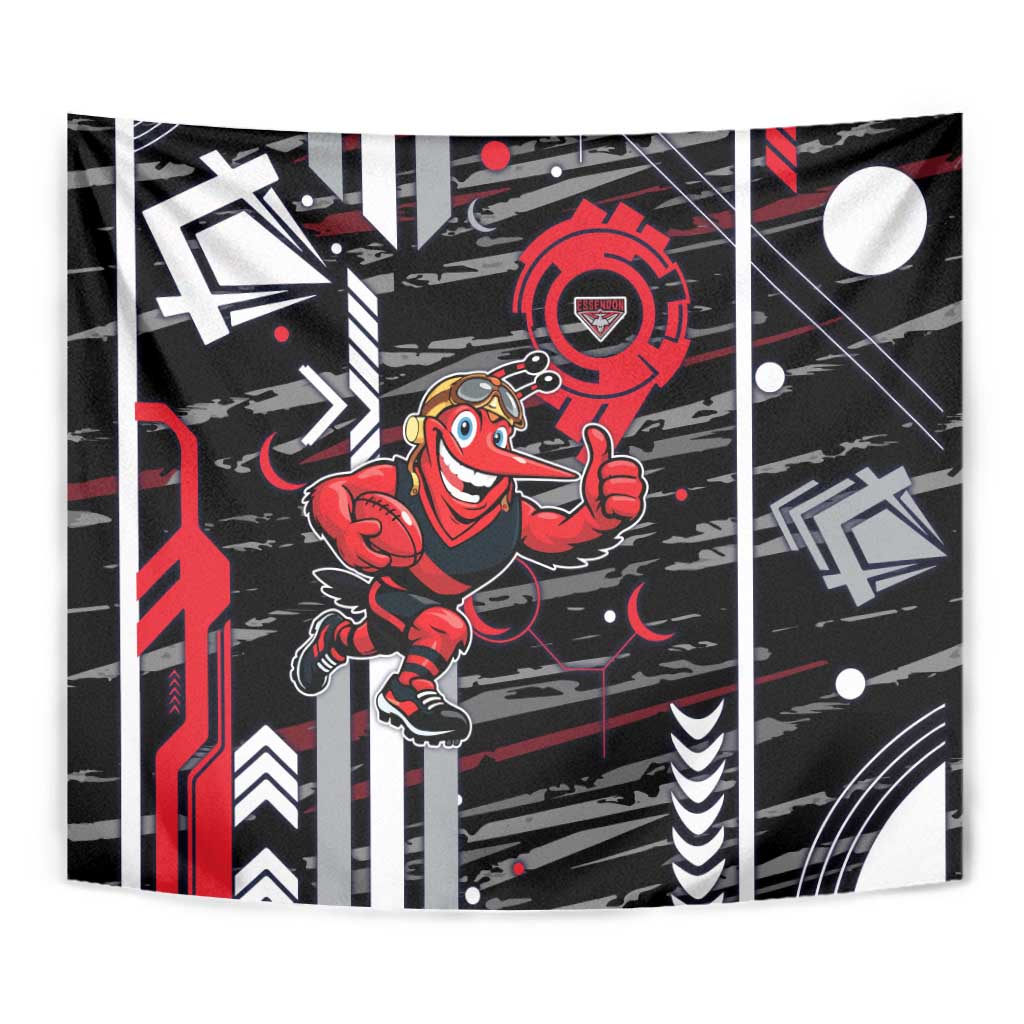 Essendon Football Club Tapestry Mascot Cartoon Football Illustration Style