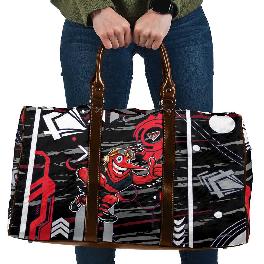 Essendon Football Club Travel Bag Mascot Cartoon Football Illustration Style