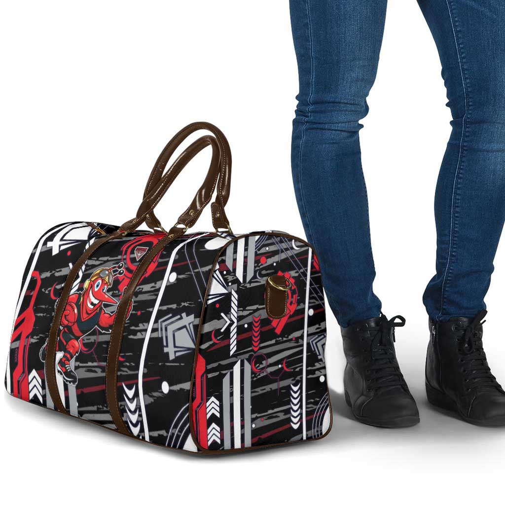 Essendon Football Club Travel Bag Mascot Cartoon Football Illustration Style