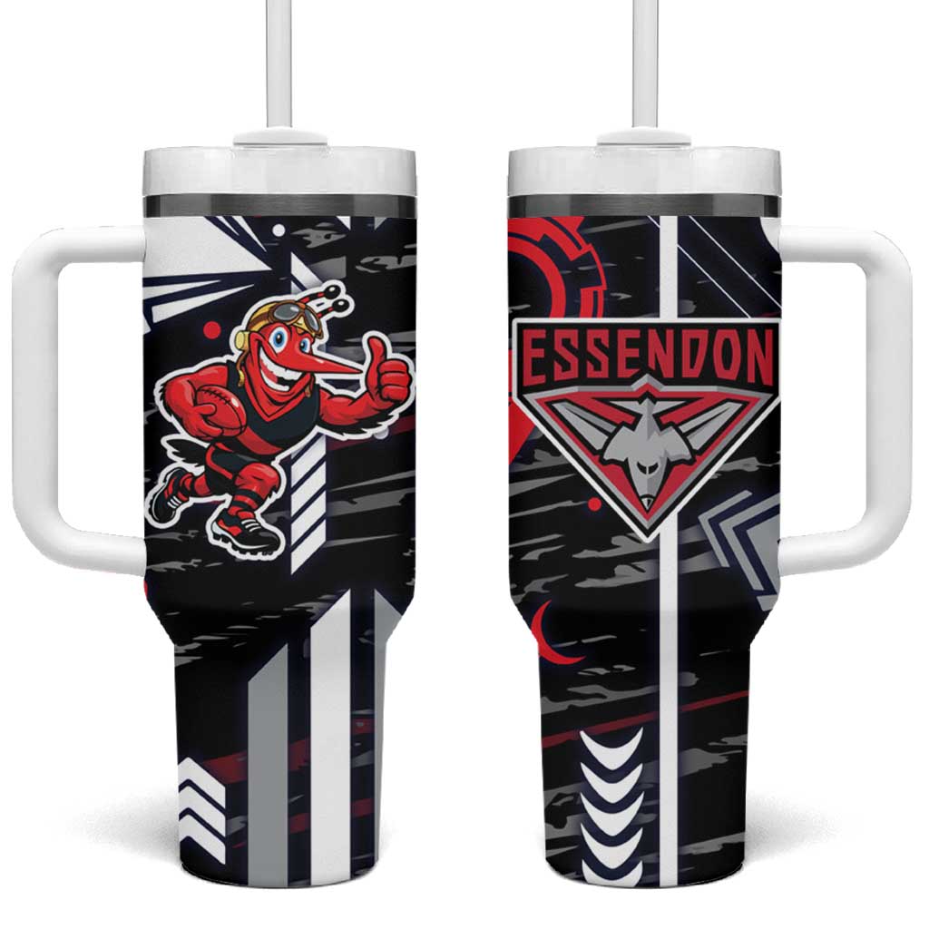 Essendon Football Club Tumbler With Handle Mascot Cartoon Football Illustration Style