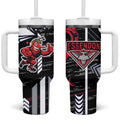 Essendon Football Club Tumbler With Handle Mascot Cartoon Football Illustration Style