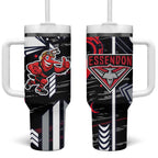 Essendon Football Club Tumbler With Handle Mascot Cartoon Football Illustration Style