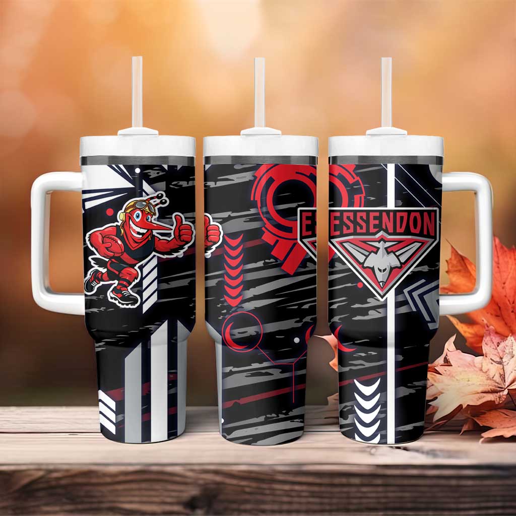 Essendon Football Club Tumbler With Handle Mascot Cartoon Football Illustration Style