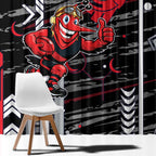 Essendon Football Club Window Curtain Mascot Cartoon Football Illustration Style