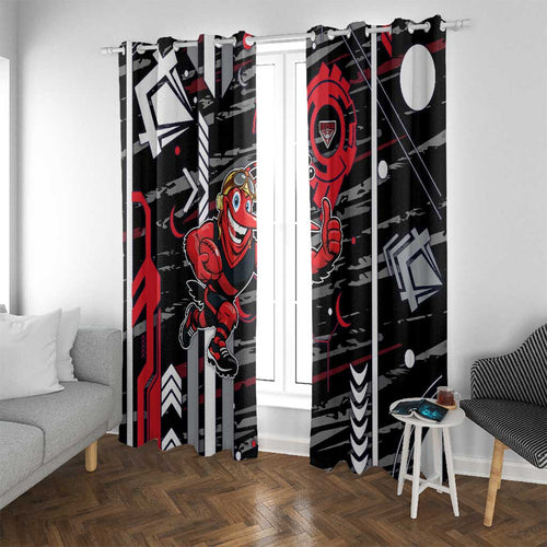 Essendon Football Club Window Curtain Mascot Cartoon Football Illustration Style