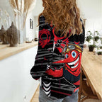 Essendon Football Club Women Casual Shirt Mascot Cartoon Football Illustration Style