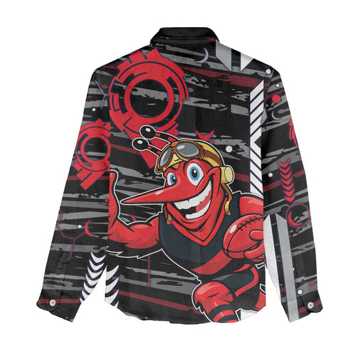Essendon Football Club Women Casual Shirt Mascot Cartoon Football Illustration Style