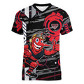 Essendon Football Club Women V-Neck T-Shirt Mascot Cartoon Football Illustration Style