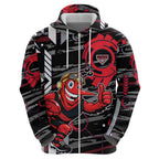 Essendon Football Club Zip Hoodie Mascot Cartoon Football Illustration Style