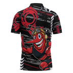Essendon Football Club Zipper Polo Shirt Mascot Cartoon Football Illustration Style