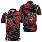 Essendon Football Club Zipper Polo Shirt Mascot Cartoon Football Illustration Style