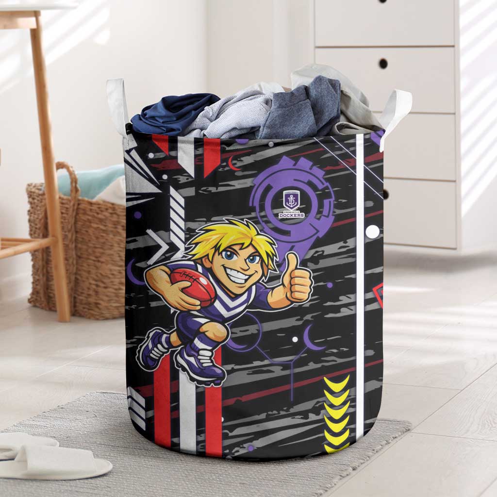 Fremantle Dockers Laundry Basket Mascot Cartoon Football Illustration Style