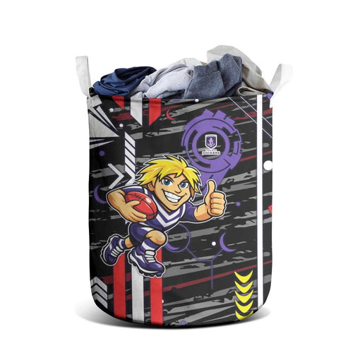 Fremantle Dockers Laundry Basket Mascot Cartoon Football Illustration Style