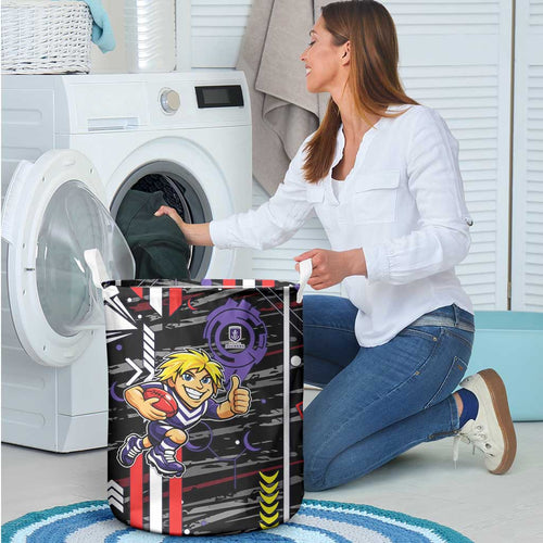 Fremantle Dockers Laundry Basket Mascot Cartoon Football Illustration Style
