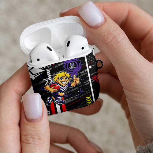 Fremantle Dockers AirPods Case Mascot Cartoon Football Illustration Style