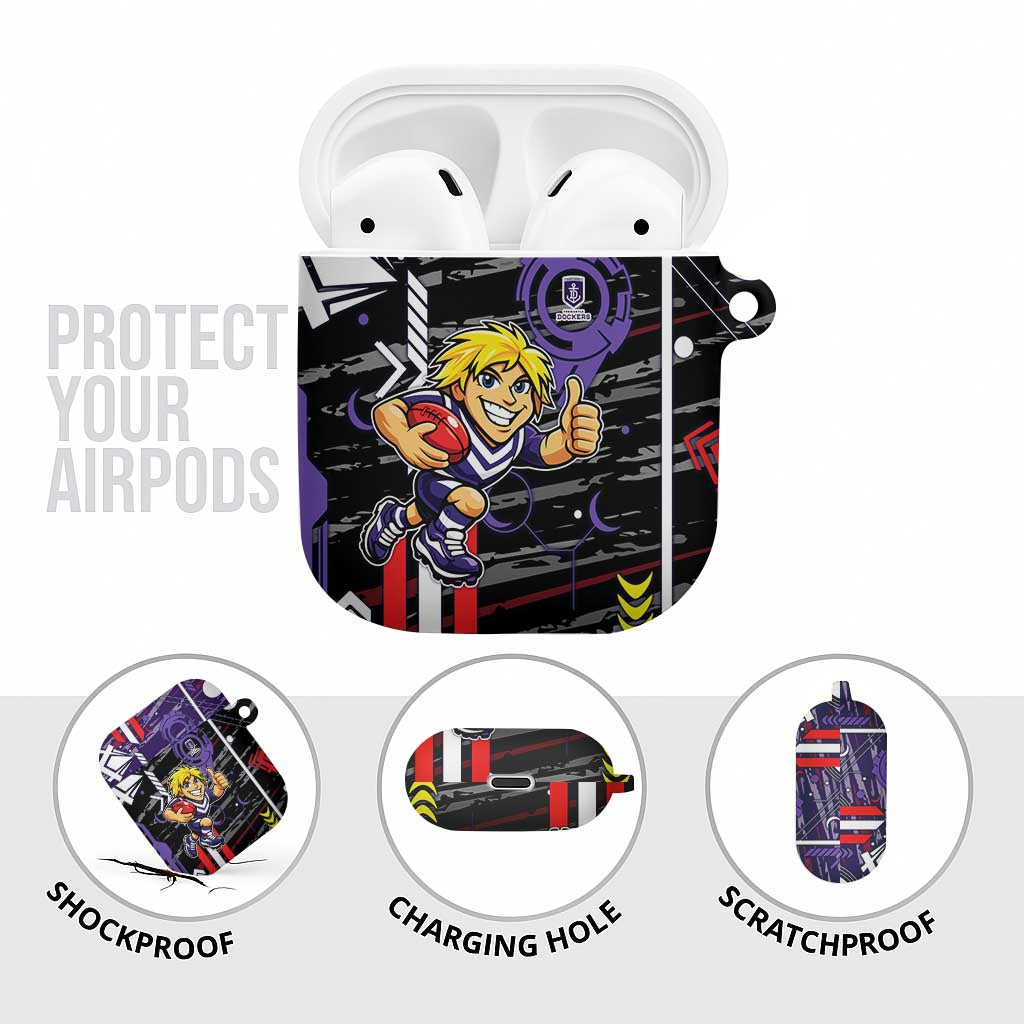 Fremantle Dockers AirPods Case Mascot Cartoon Football Illustration Style