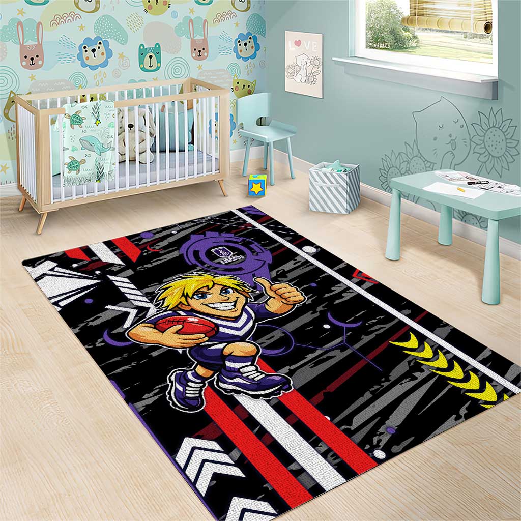 Fremantle Dockers Area Rug Mascot Cartoon Football Illustration Style