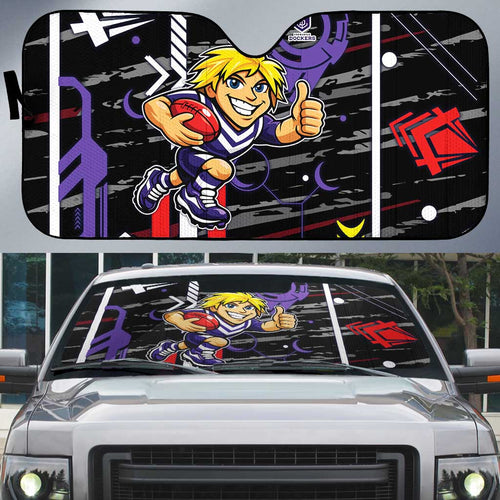 Fremantle Dockers Auto Sun Shade Mascot Cartoon Football Illustration Style
