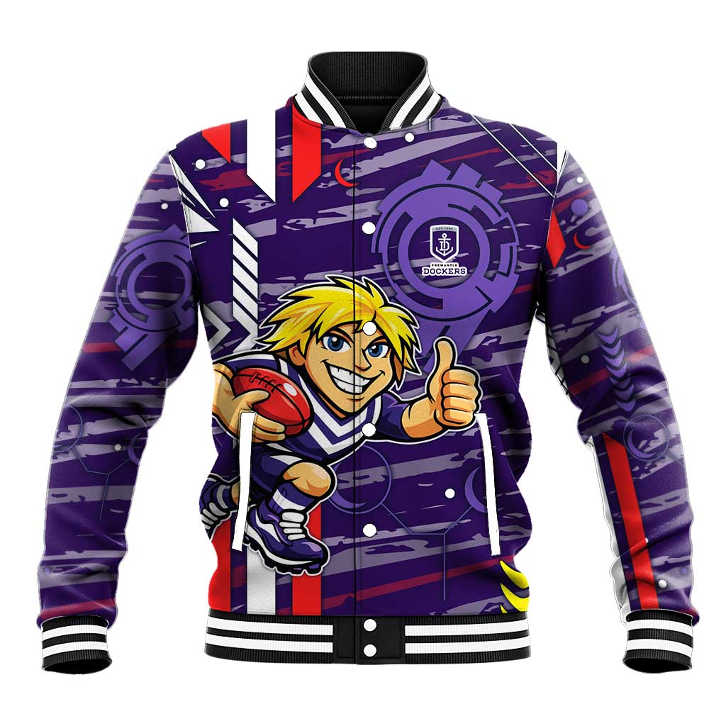 Fremantle Dockers Baseball Jacket Mascot Cartoon Football Illustration Style
