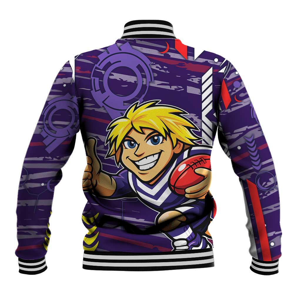 Fremantle Dockers Baseball Jacket Mascot Cartoon Football Illustration Style