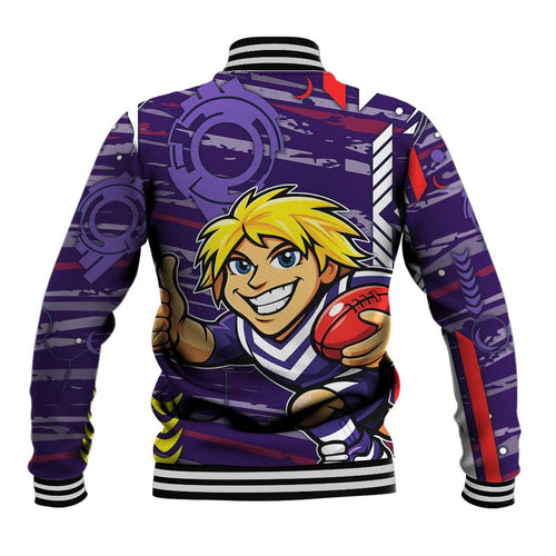 Fremantle Dockers Baseball Jacket Mascot Cartoon Football Illustration Style