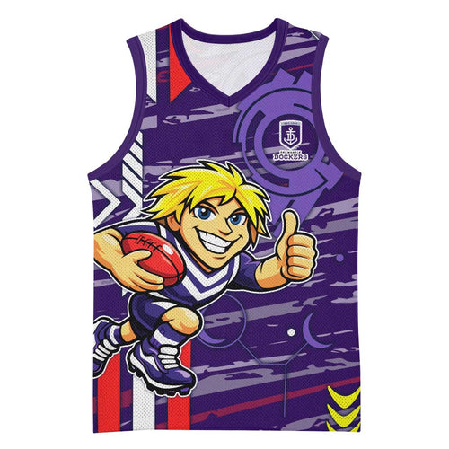 Fremantle Dockers Basketball Jersey Mascot Cartoon Football Illustration Style